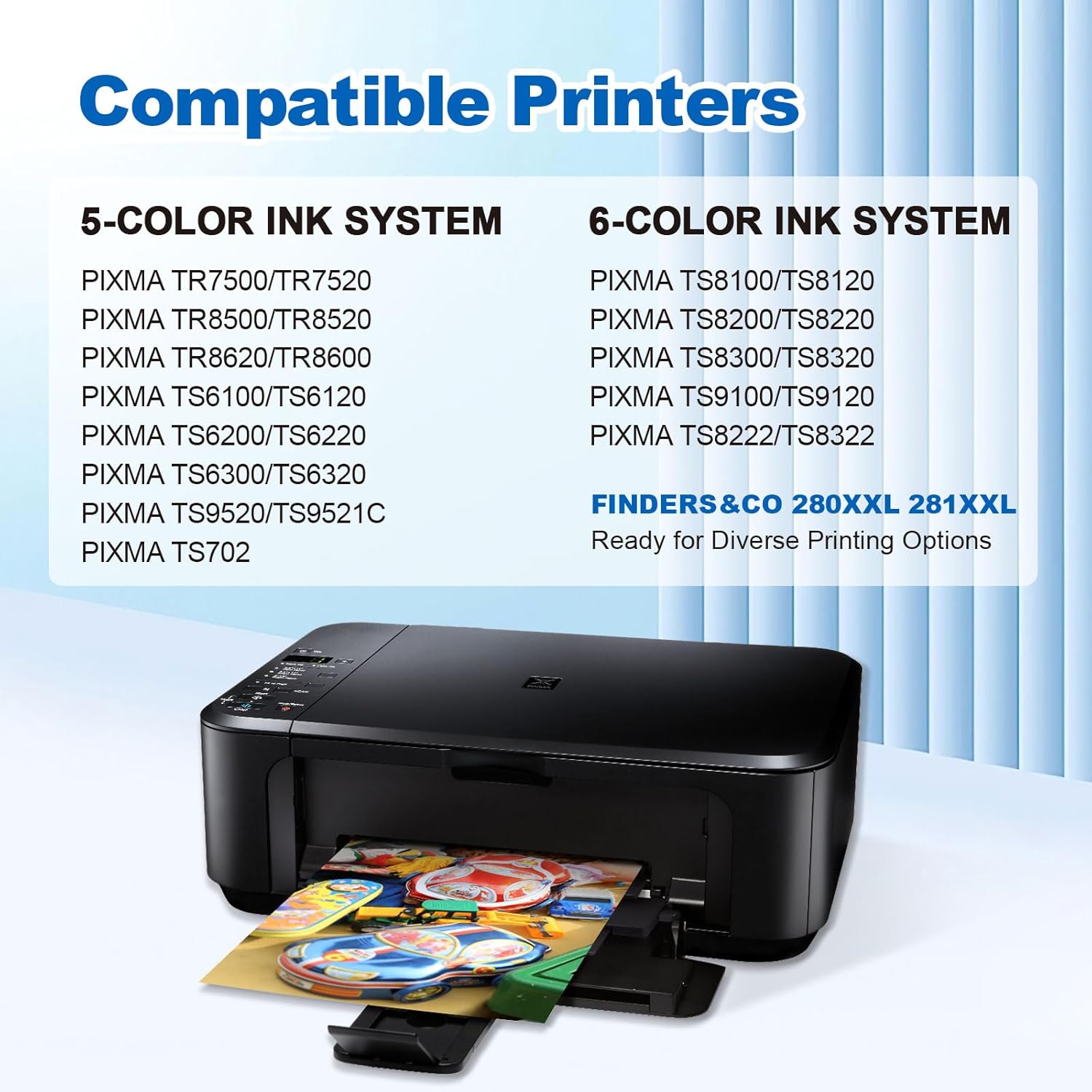 CLI-281 XXL Cyan Ink Tank Replacement for Canon 281 C Cyan Work with Canon PIXMA TS6320 TR7520 TS8120 TS8320 TR8520 TS9120 (2X 281XXL C)